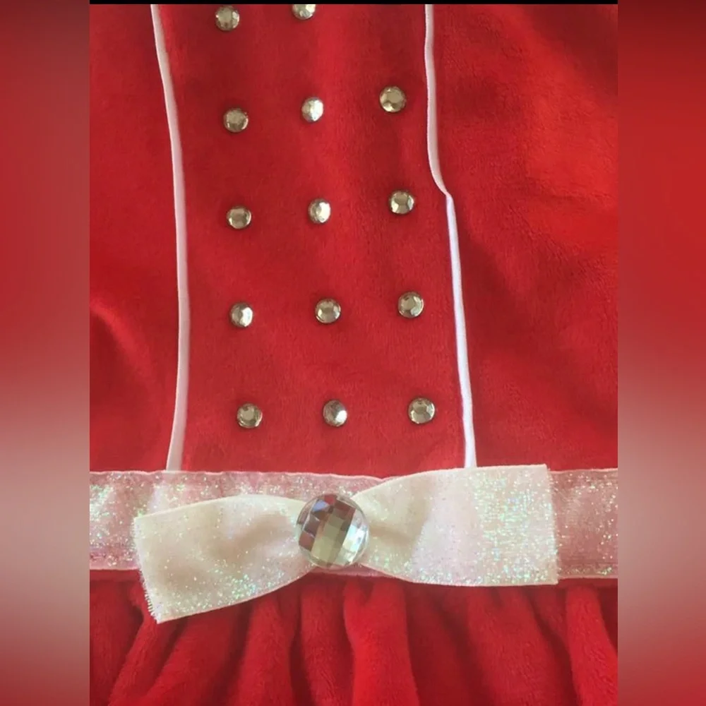NWOT Santa Paws Coat Velvet and Rhinestones Size L/XL